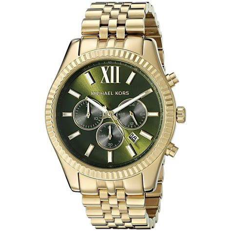 michael kors watch men gold green face|Men's Green Designer Watches .